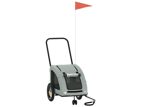Remolque De Bicicleta Para Mascotas VIDAXL Gris Hierro