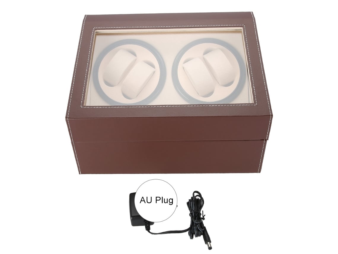 Bisel de carga automática, 4 relojes automáticos con almacenamiento, 6 correas marrones