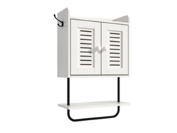 Armário Suspenso Relaxdays, Toalheiro, 2 Ganchos Duplos, 2 Prateleiras, 61 X 40 X 17,5 Cm, Branco