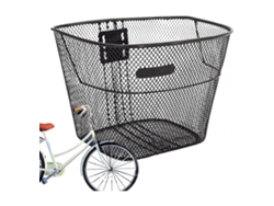 Cesta de bicicleta desmontable Cesta delantera de metal Cesta de manillar de metal ajustable en altura