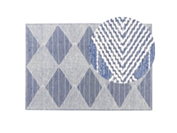 Alfombra de pelo corto BELIANI Datca de Lana Azul 140x200
