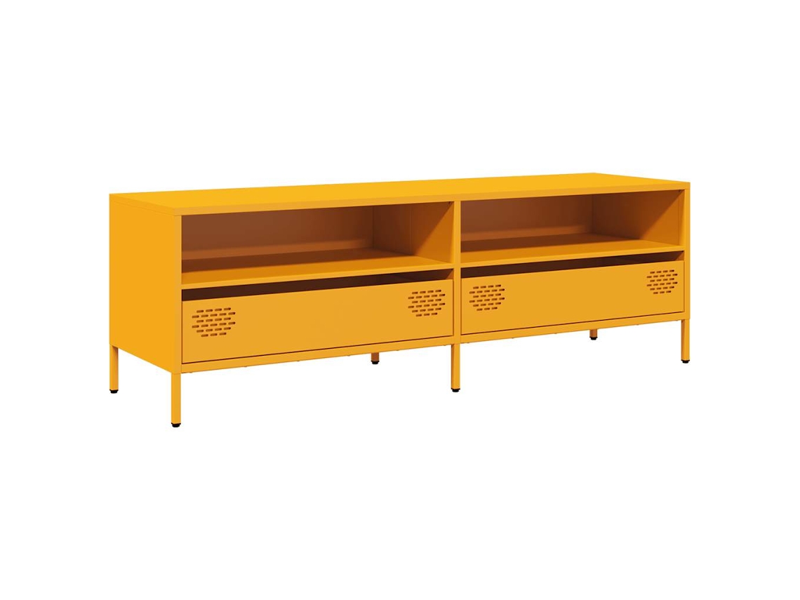Maison Exclusive - Mueble Para Tv Acero Laminado En Frío Amarillo 135x39x43,5 Cm