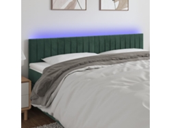 Cabecero Con Led De Terciopelo Verde Oscuro 200x5x78/88 Cm