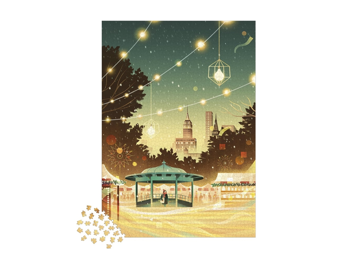 Rompecabezas Janod Nueva York de noche, 2000 piezas, cartón con certificación FSC