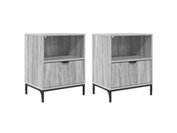 Maison Exclusive - 2 Pcs Gris Sonoma 49 X 36 X 61 Cm Madera Contrachapada
