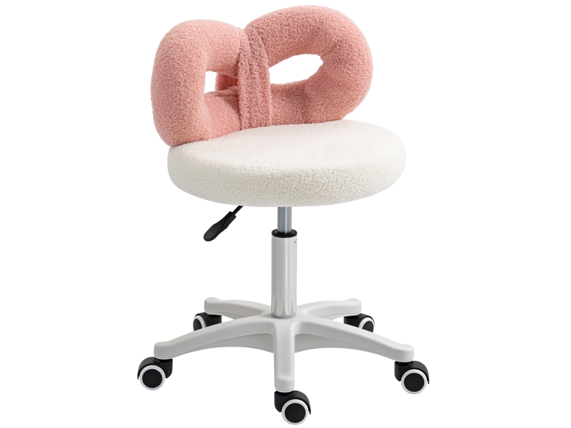 Taburete Sherpa Con Ruedas Y Respaldo Ajustable.