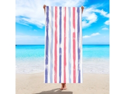 Toalla de playa de microfibra a rayas Yuysan, de alta absorción y secado rápido, 180 x 90 cm, modelo ST039, azul claro.