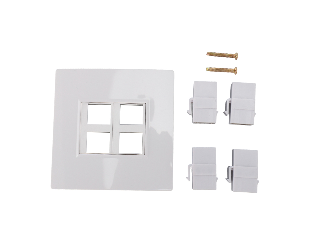 Panel De Pared Con 4 Puertos Hdmi Hembra Para 4k A 60 Hz Para Ordenadores, Televisores Y Discos Duros.