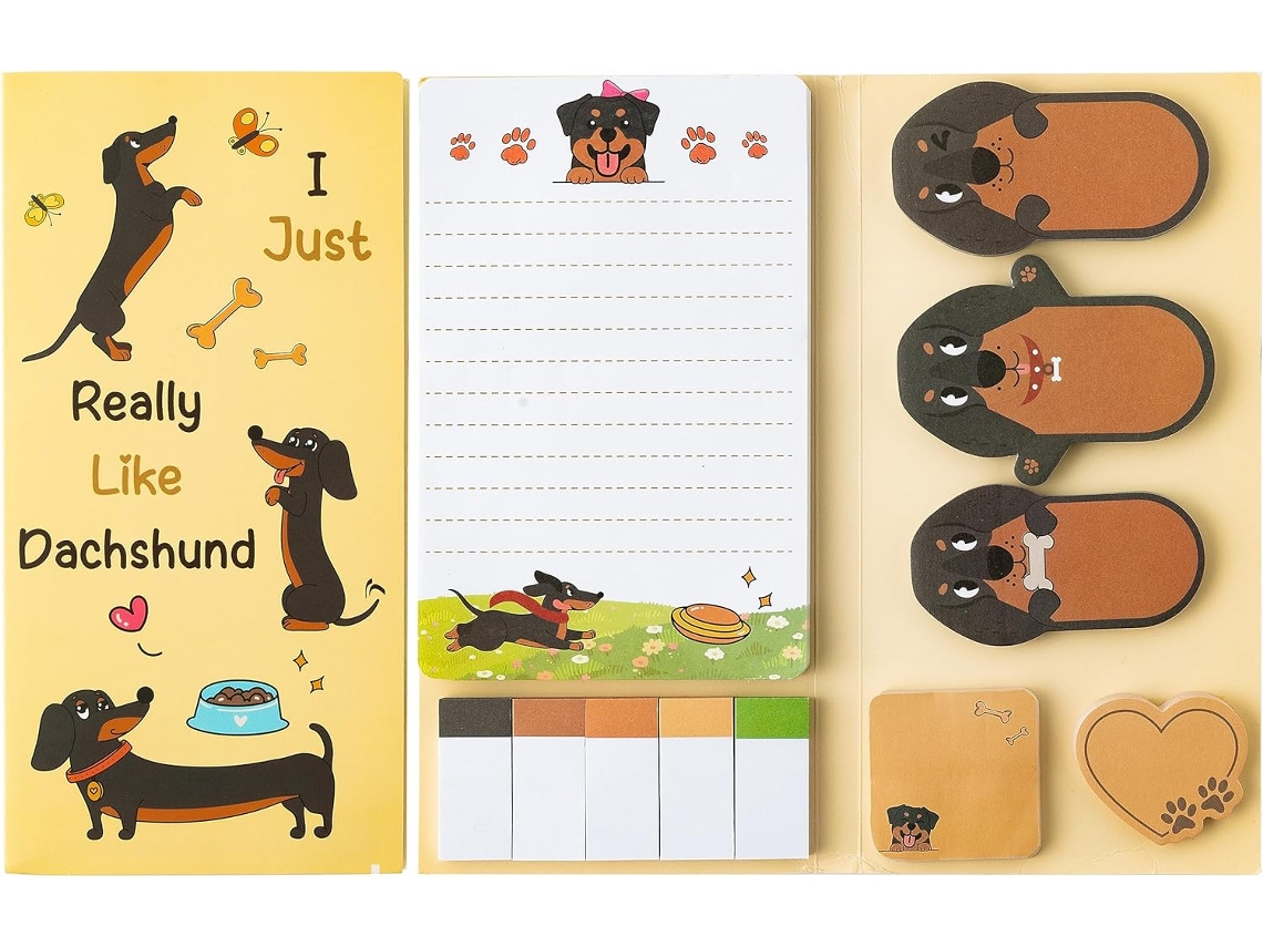 Juego de notas adhesivas Eifson Notepad con 550 hojas (perro salchicha)