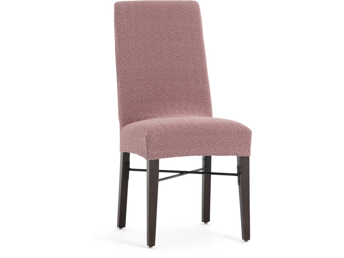 Funda de Silla EYSA Premium Jaz Pack de 2 Fundas Tejido Multielástico (52 x 50 x 60 cm - Poliéster y Algodón - Rosa)