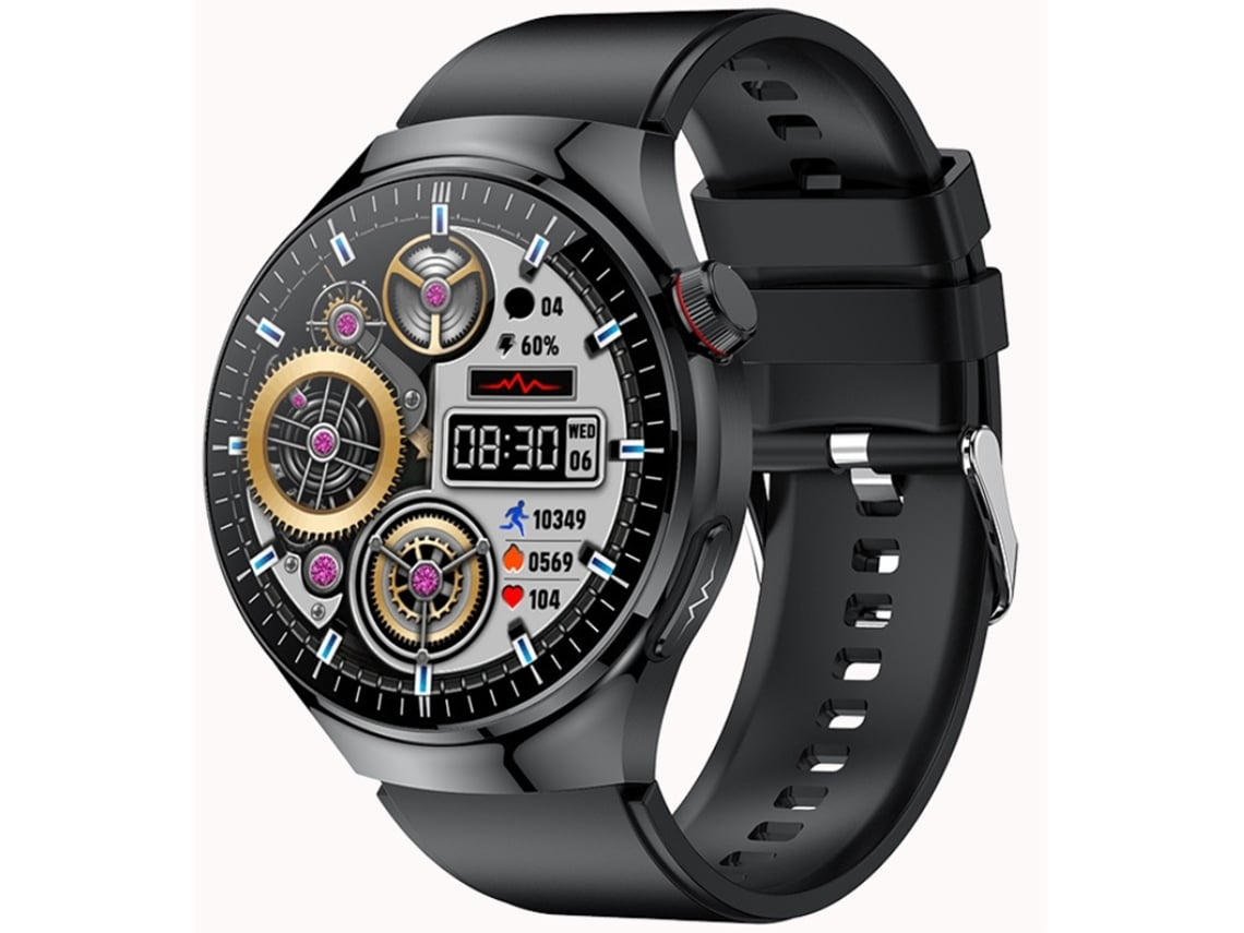 Reloj inteligente Yunzii Black con control de salud con un solo toque, ECG, presión arterial, medición de grasa corporal y función SOS