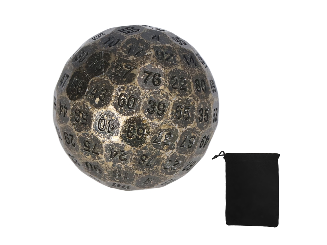 Dados Poliédricos Metálicos De 100 Caras Para Juegos De Mesa Y Juegos De Rol, 5 Cm De Diámetro, Latón.