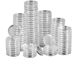 Paquete De 200 Cajas De Almacenamiento Redondas De Plástico Transparente, 45 Mm