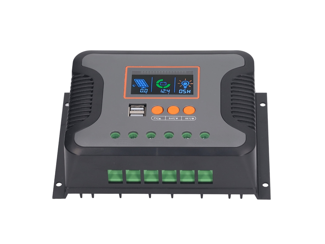 Controlador De Carga Solar Pwm 80a 12v 24v 36v 48v Con Puerto Usb Dual Y Pantalla Lcd