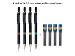 Portaminas Mecánicas De 0,5 Mm Con Mina Reemplazable Y Recambio Automático De Cerdas.