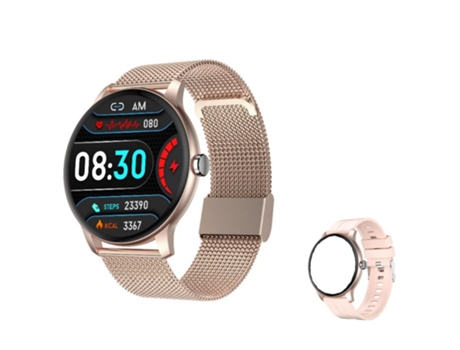 Smartwatch CO-Phénix Bluetooth con correa de watch de silicona dorada Z2Plus