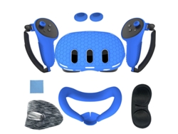 Juego De 7 Accesorios, Funda Protectora Suave Para Realidad Virtual, Estilo Hexagonal (azul).