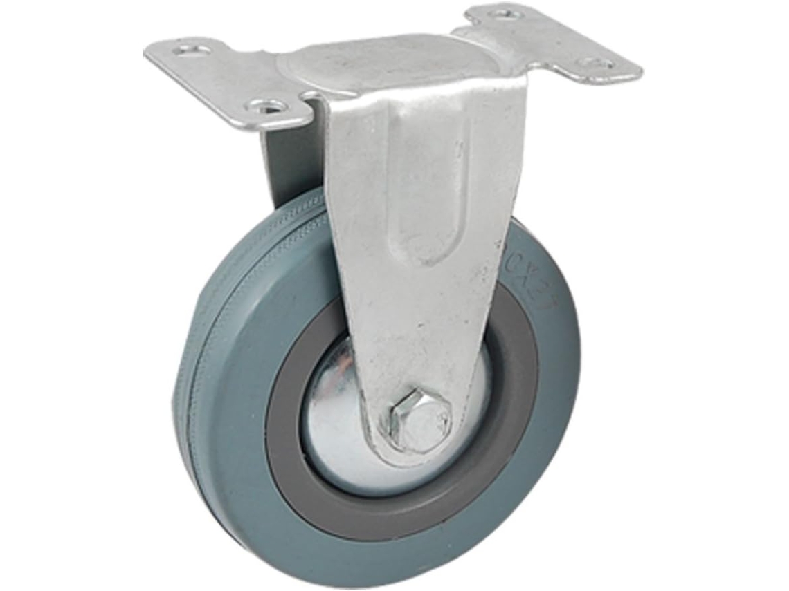 Rueda de goma fija para carro de muebles, placa industrial de 4" x 1", CHABERLU