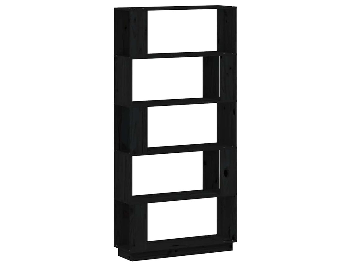 Estantería/separador 80x25x163,5 cm Pino Negro Macizo MAISON EXCLUSIVE