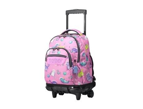 Mochila Escolar Con Ruedas Gatos Astronautas Renglones
