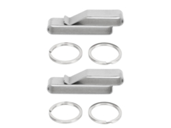 Soporte Para Llaves De Cinturón De Acero Inoxidable Con Anilla Para Llaves Y Clip De Liberación Rápida Para Policía Y Fuerzas De Seguridad - Plateado