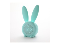 Reloj de escritorio Led Conejo de dibujos animados electrónico Despertly con luz de noche de respiración verde