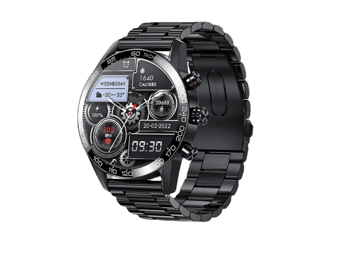 Reloj inteligente para hombre, llamada Bluetooth, pantalla HD, siempre muestra la hora, pulsera de Fitness impermeable de acero inoxidable
