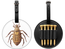 Bolsa para tees de golf con estampado de insectos negros, negra, sin marca.