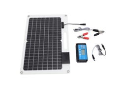Cargador de batería con panel solar (control de potencia, visualización de nivel)