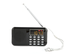 Mini radio digital portátil con subwoofer, reproductor MP3 y altavoz de graves para personas mayores.