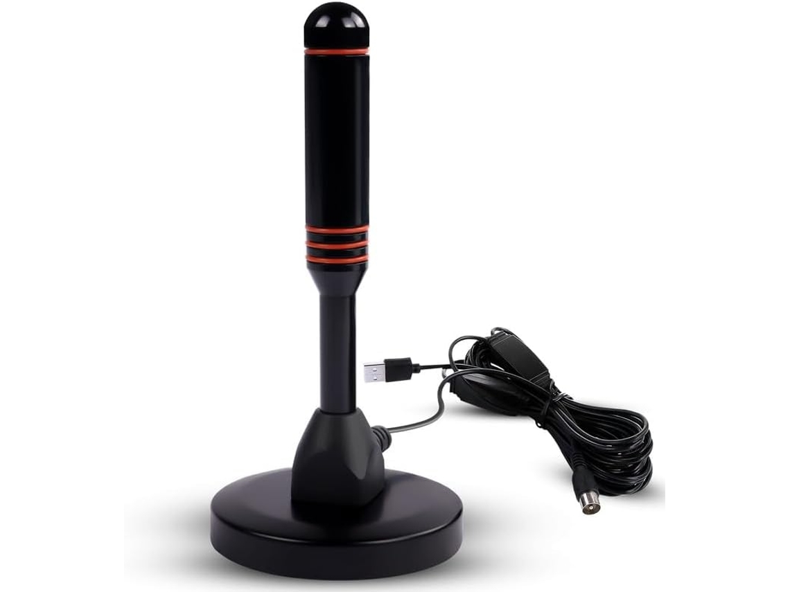 Antena Tv Portátil Alto Ganancia Base Magnética 360° Dvb-t2 Dtmb Soporte 4k 1080p
