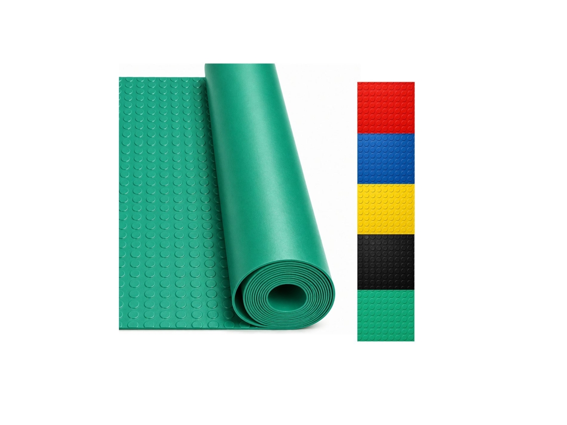 Suelo De Caucho Círculos 3mm | Pavimento De Círculos | Alta Resistencia Industrial | Talleres Y Garajes | Colorfull Verde Rollo: 1x10 Metros