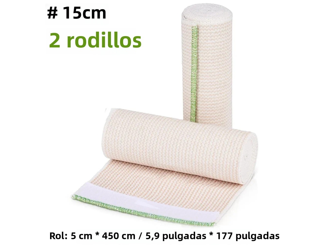 Paquete de 2 vendas elásticas para piernas, tobillos y rodillas. Mdug (15 cm x 450 cm)