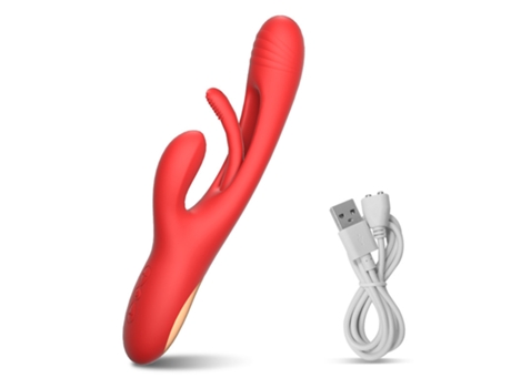 Vibrador de resonancia de tres puntos, masturbador femenino (rojo) ENZONS