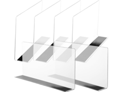 Separadores Estantes Diseño Ángulo Recto Juego 6 Forma Pvc Transparente Magnéticos Almacenamiento Tiendas