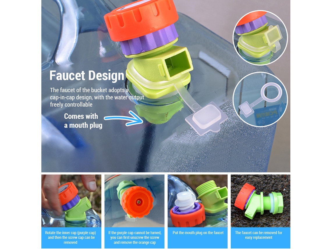 Cubo De Agua Para Camping Con Grifo, Jarra De Gran Capacidad Para Almacenar Agua En El Camping.