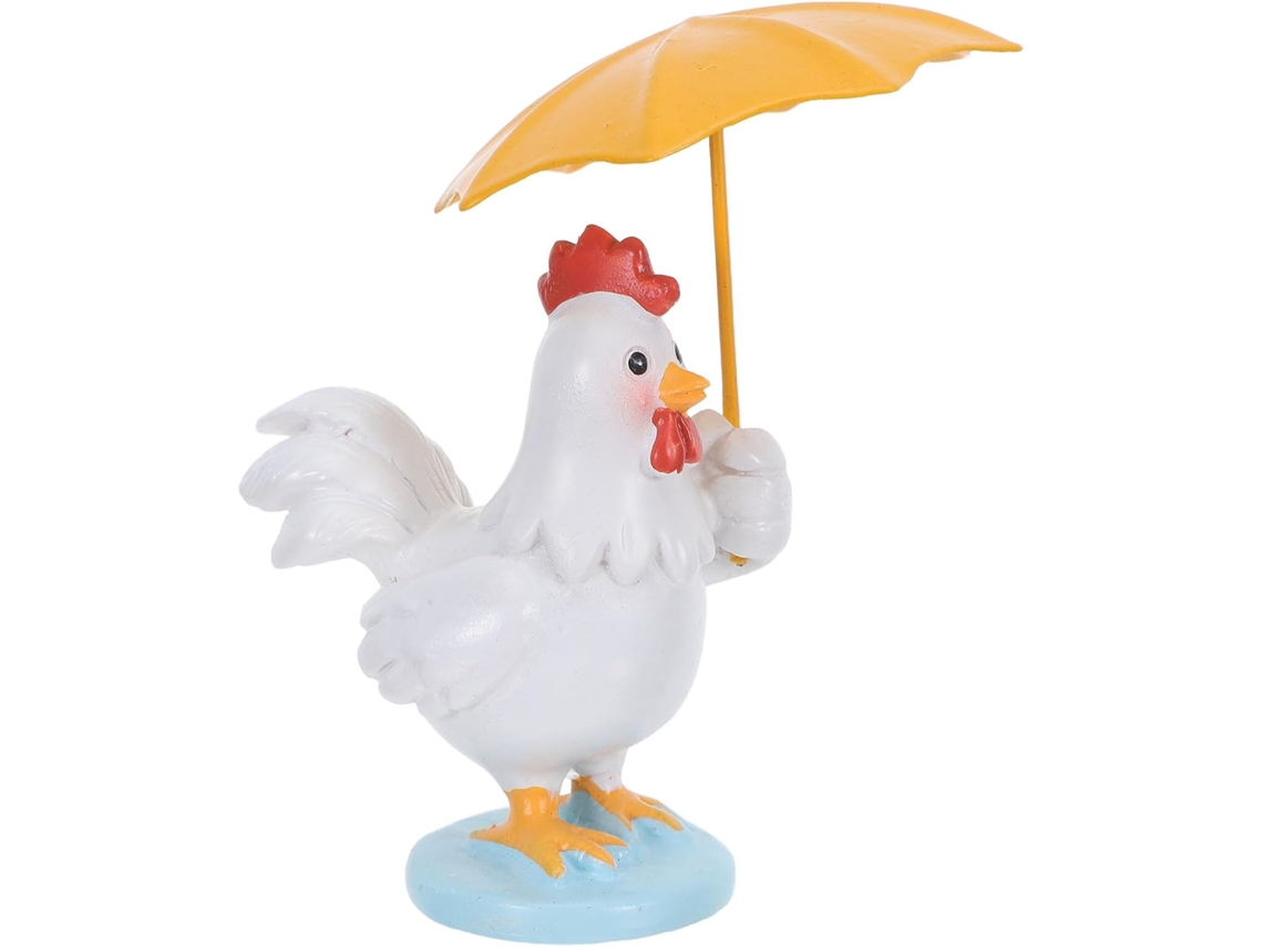Escultura de pollo de resina resistente a la intemperie, bonita decoración, fácil de limpiar, para oficina, jardín y uso exterior - GOKOCO