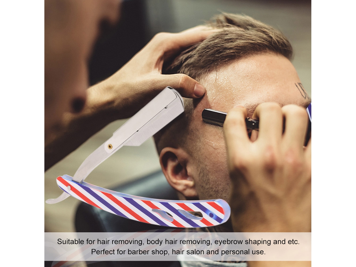 Navaja recta plegable de acero inoxidable estilo barbero