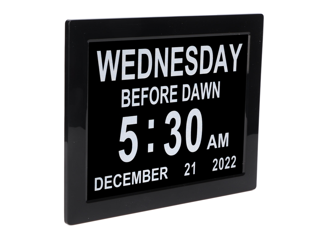 Reloj Digital Diario De 8 Pulgadas Con Calendario, Alarmas Y Atenuación Automática Para Personas Mayores.