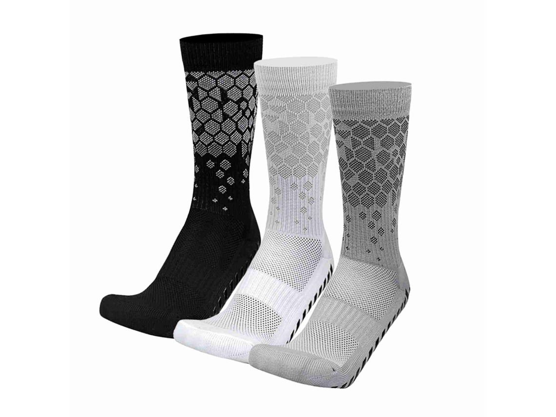 Kklv-3 Pares De Meias Desportivas Antiderrapantes Com Apoios Para Futebol, Basquetebol, Yoga, Corrida E Ciclismo