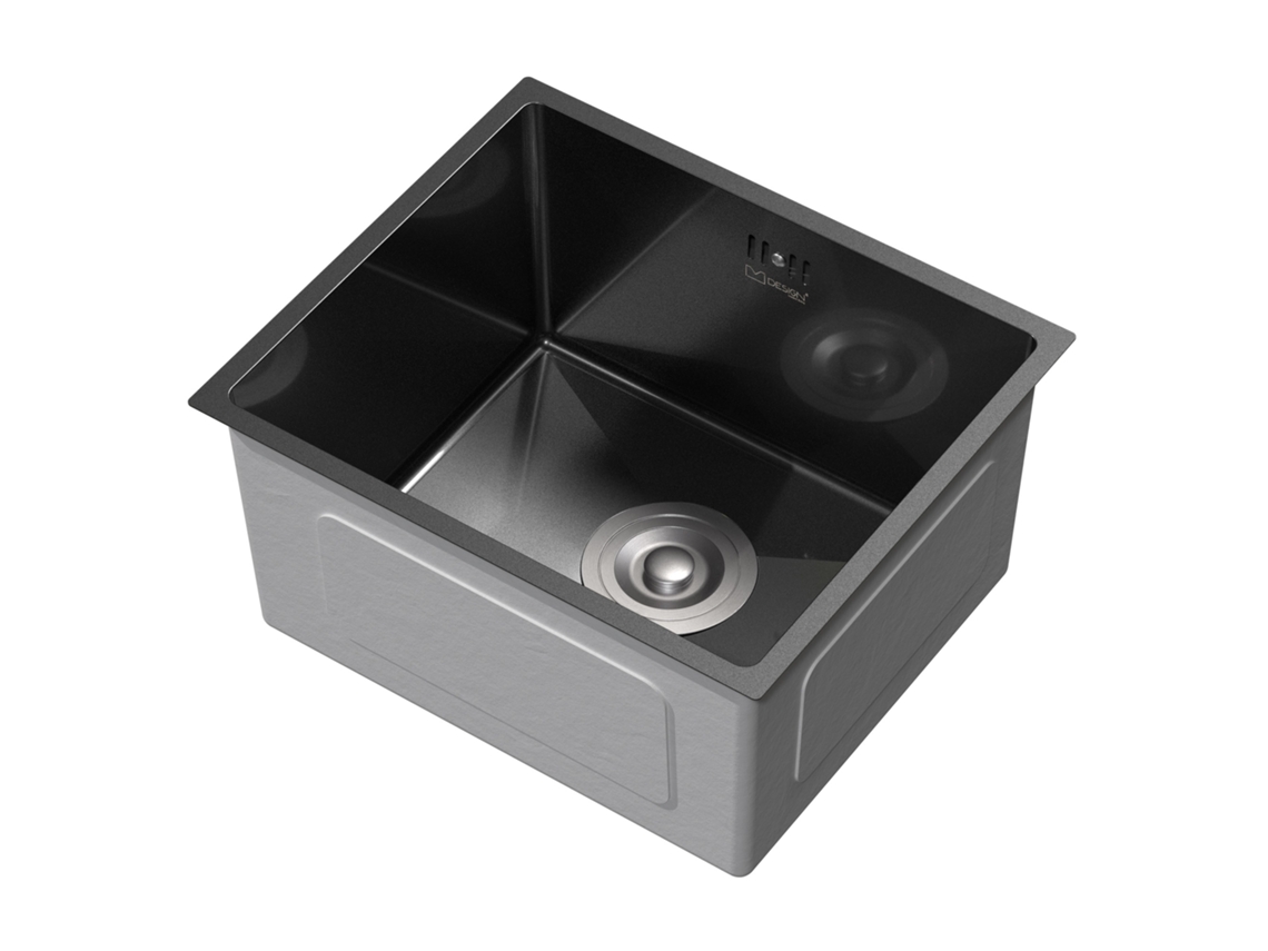 Fregadero de acero inoxidable antracita con desagüe 40x34 cm ML-DESIGN