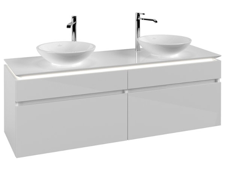 Villeroy &amp Boch Legato Vanity unit B600 1600x550x500mm 2 lavabos iluminación LED