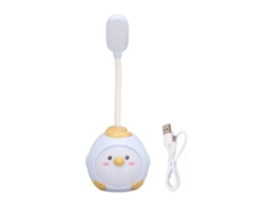 Lámpara De Escritorio Led Con Carga Usb Protectora De Ojos, Base De Pollo Bonito Y Luz Nocturna Flexible Azul