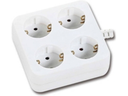 Extensión Cuádruple Cuadrada Blanca con Cable AIGOSTAR 1,5 metros