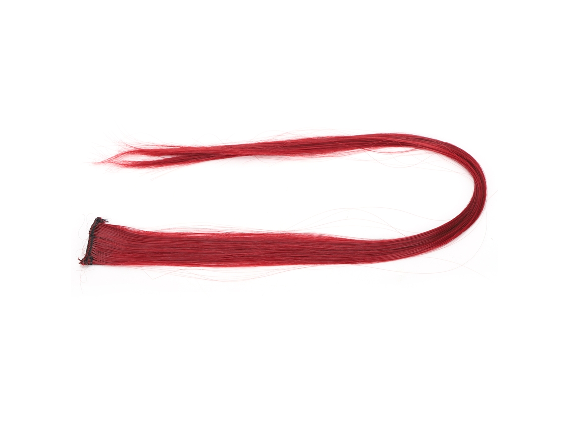 Extensiones De Cabello Rojo Brillante Liso Con Clip Para Fiesta, 55cm, Accesorio De Pelo Práctico Y Fashion