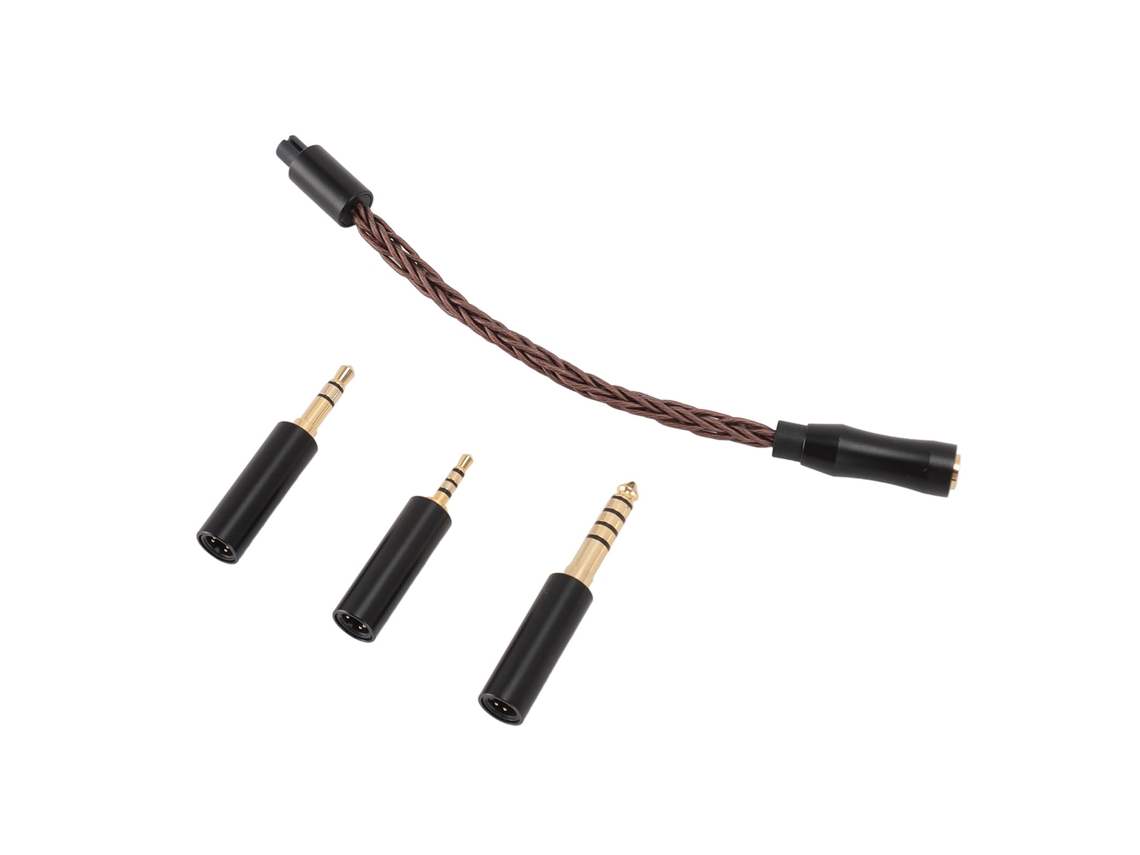 Adaptador De Auriculares De 2,5 Mm Hembra A 2,5 Mm, 3,5 Mm Y 4,4 Mm Macho, Cable De Cobre Bronce Plateado