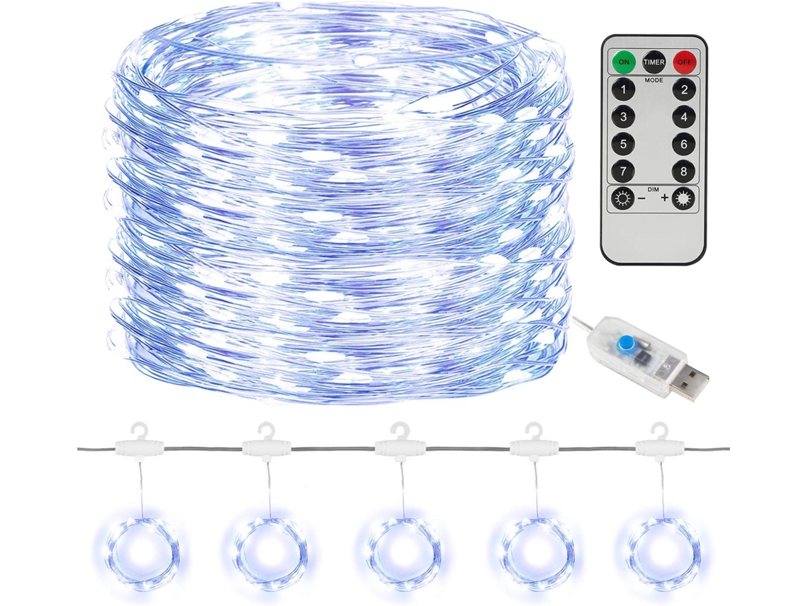 Guirnalda de Luces LED 300 LEDs, USB, Con Mando a Distancia, Para Decoración de Interiores y Fiestas NEVEANCE