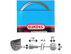 Cable de freno 1x19 alambre de acero inoxidable ø1,5mm cabeza en v ø5,5x10 y tetón ELVEDES 2350 mm