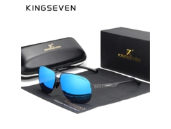 Óculos de Sol Masculinos Polarizados MDUG com Lentes Espelhadas, Liga de Alumínio (preto azul)