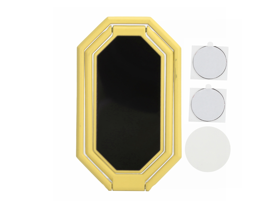 Soporte Anillo Para Teléfono 360° Rotación Plegable Para Montaje Magnético En Coche Amarillo